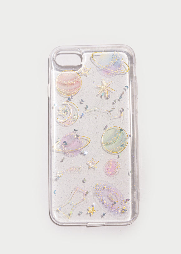Funda celular transparente i6 planetas multicolor
