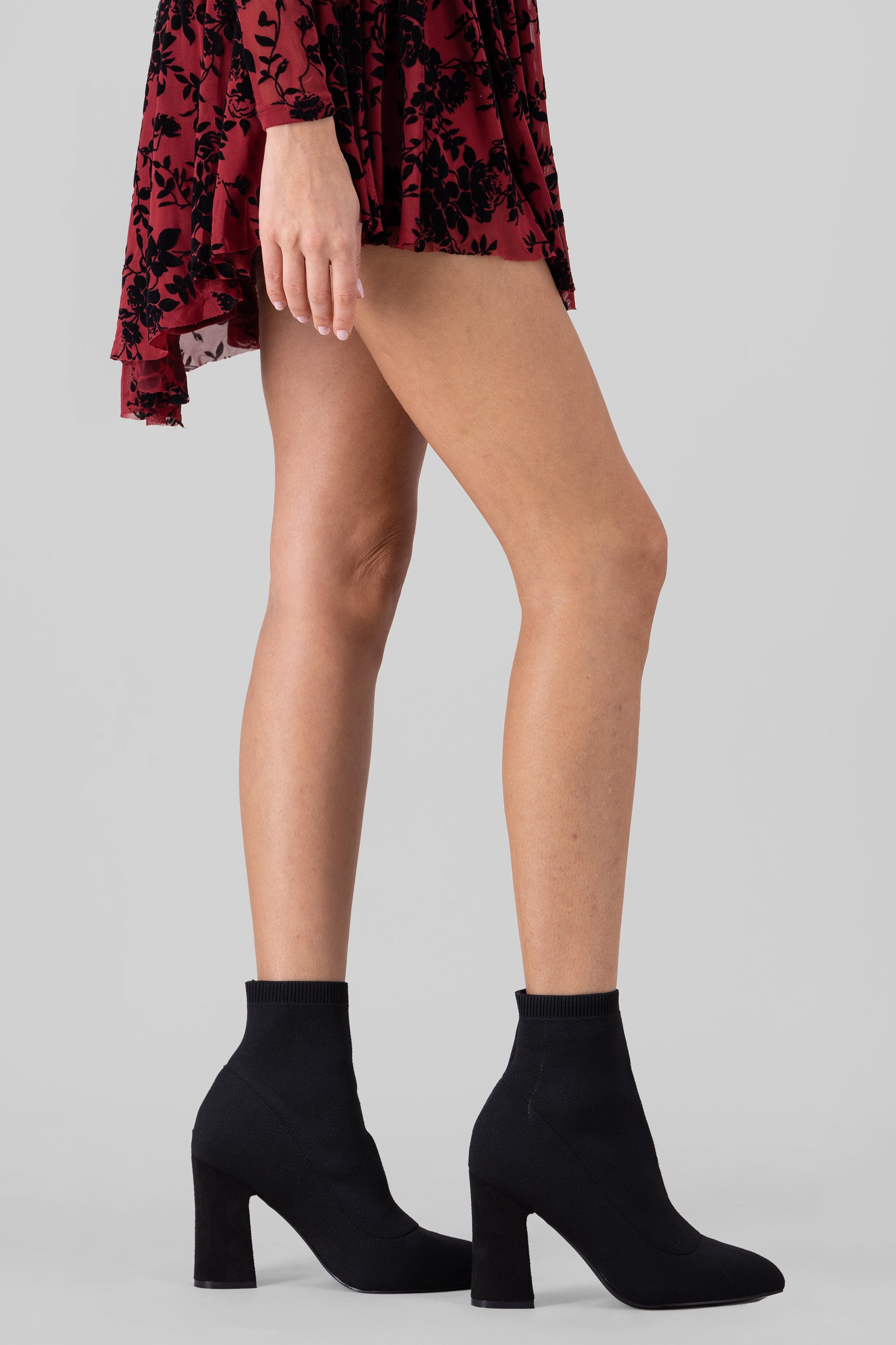 Botin Tejido Asos Botin Calcetin Botin Tacon Ancho Botines Negros