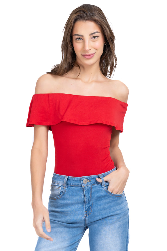 Bodysuit olanes hombro descubierto