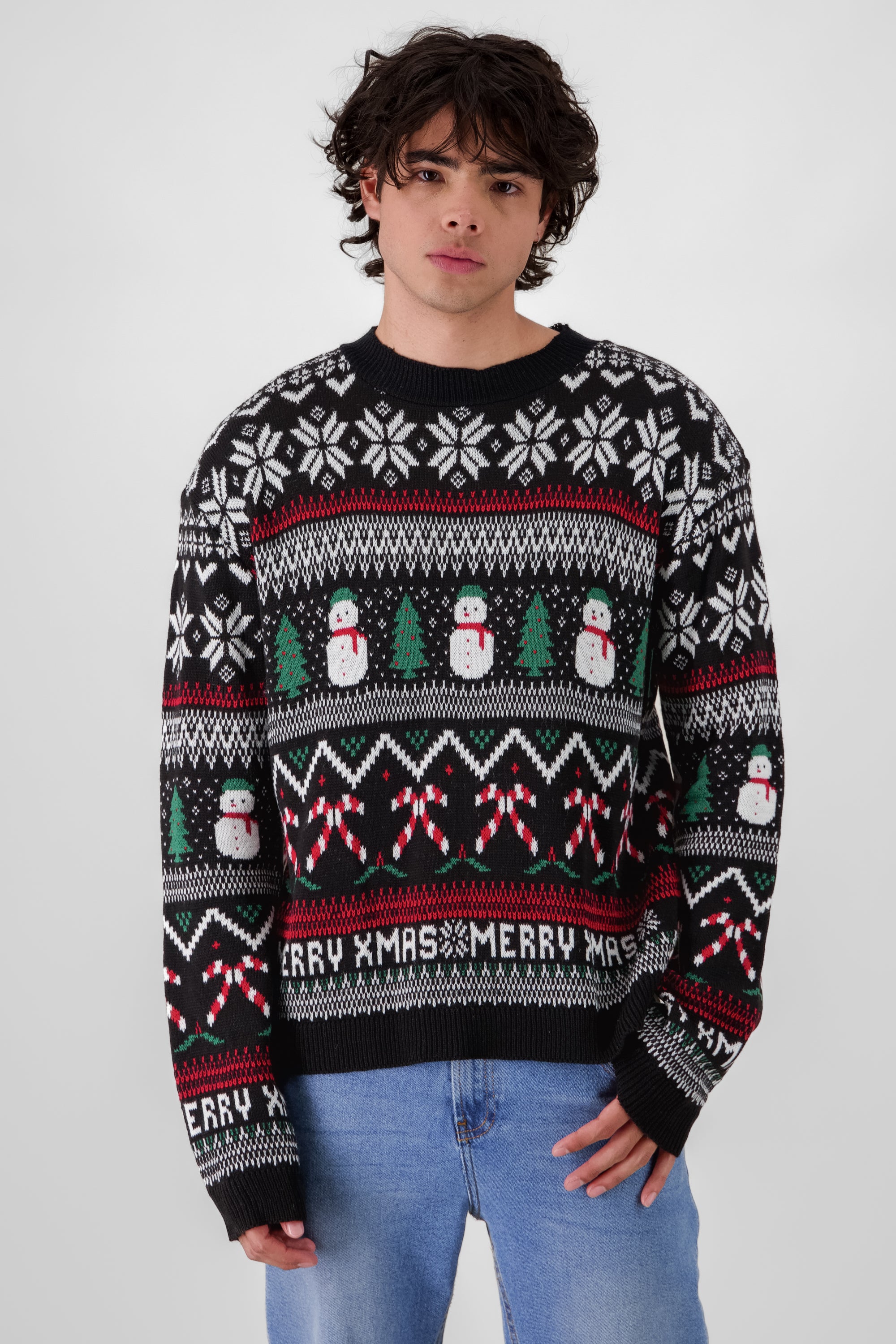 Hombre Busos Navideños Tejidos Sueter Tejido Buzos De Lana Hombre