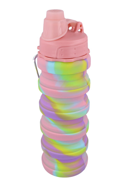 Botella silicón plegable reutilizable arcoíris