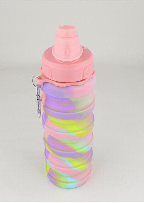 Botella silicón plegable reutilizable arcoíris