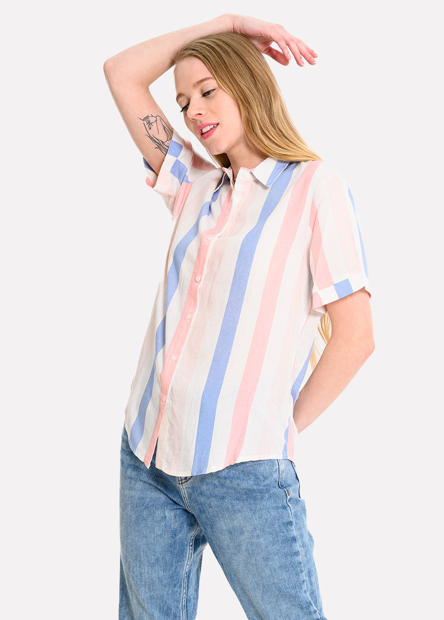 Camisa Manga Corta Rayada
