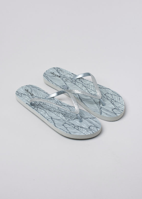 Flip flop hoja tropical brillos