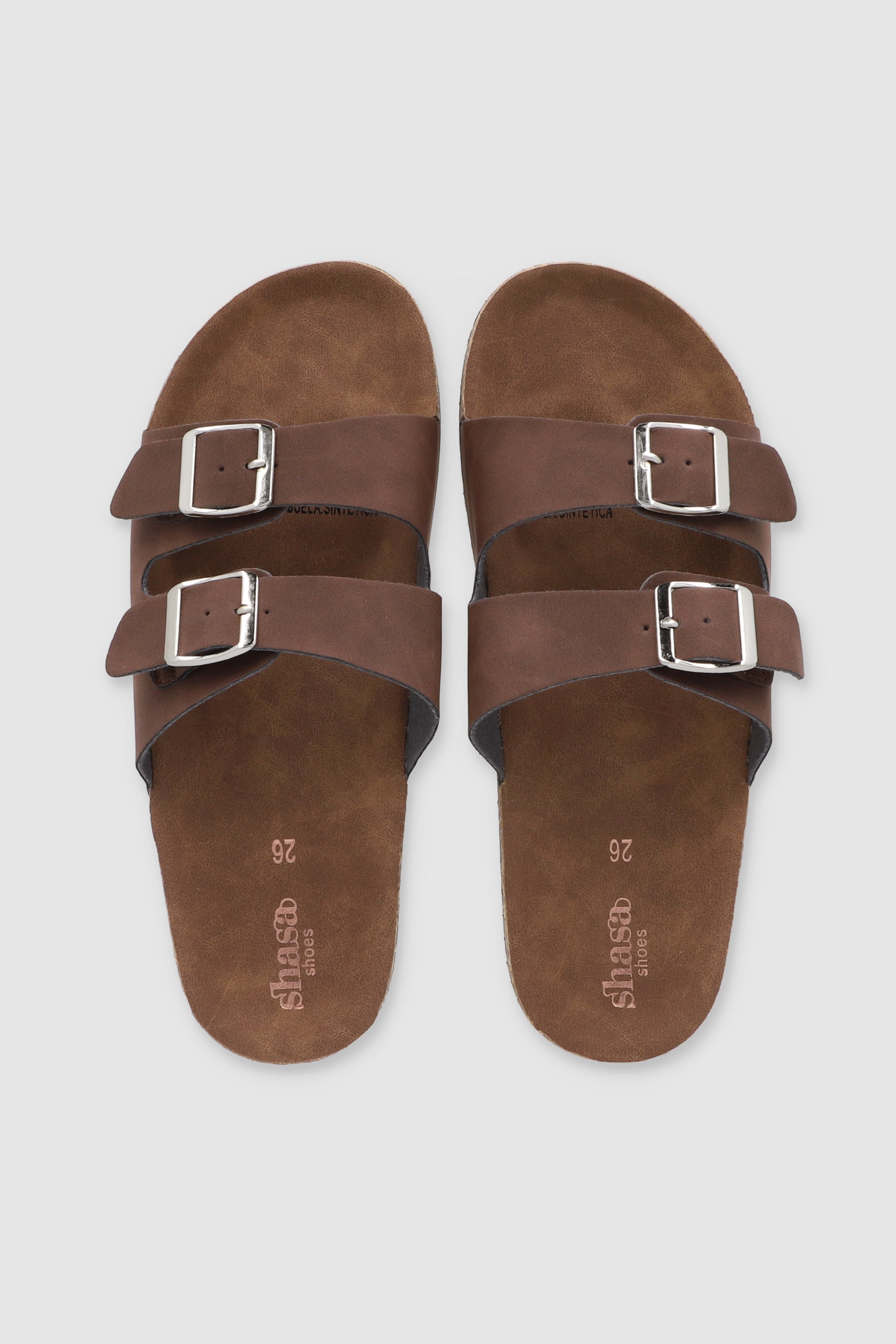 Sandalias 2 Hebillas Efecto Corcho