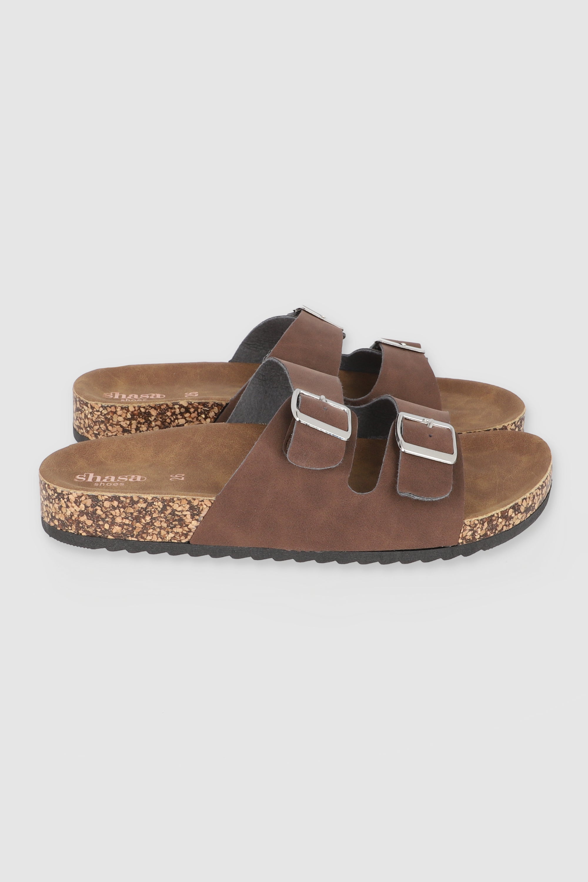 Sandalias 2 Hebillas Efecto Corcho