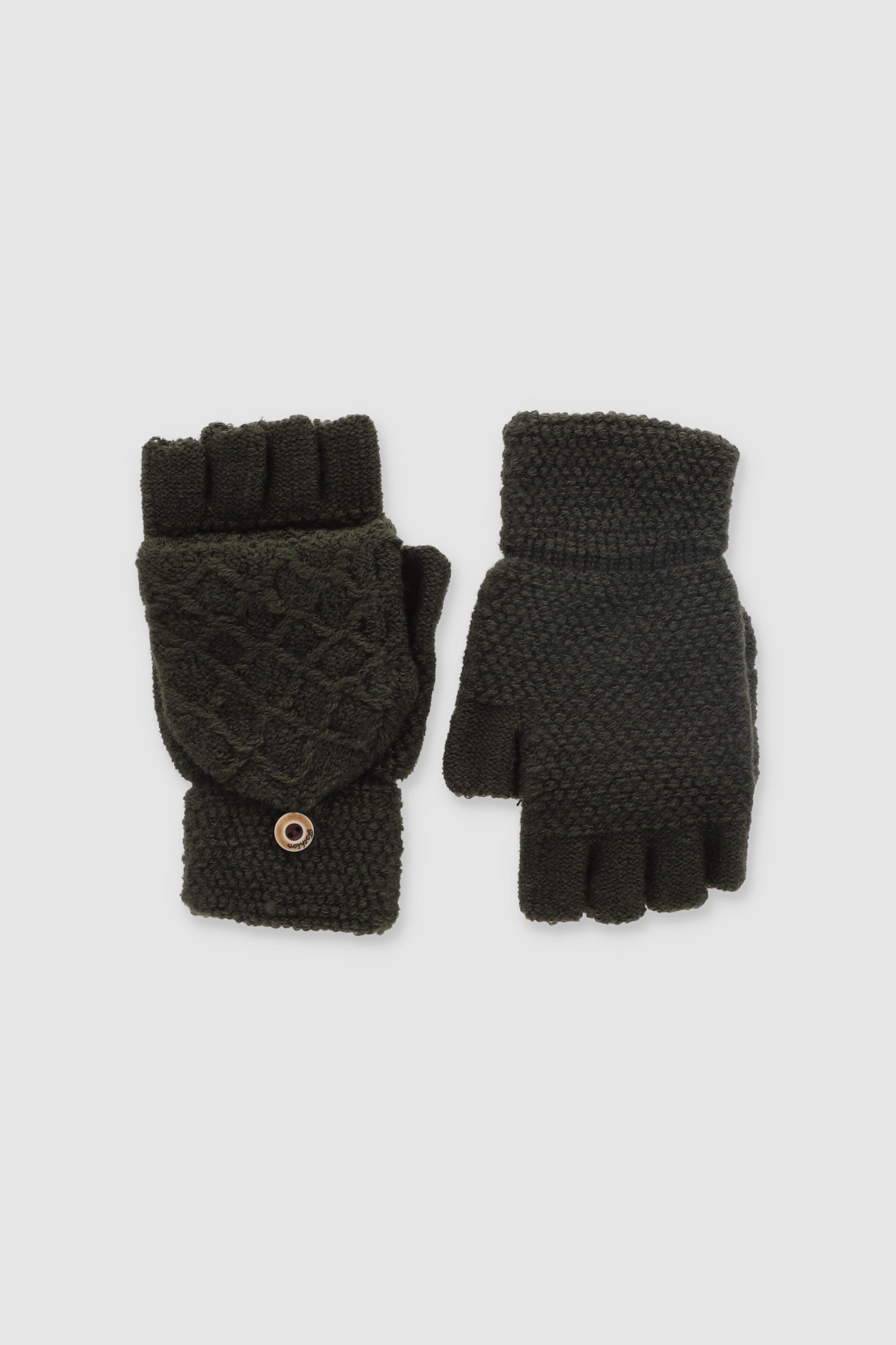 Guantes dedos descubiertos desmontable botón