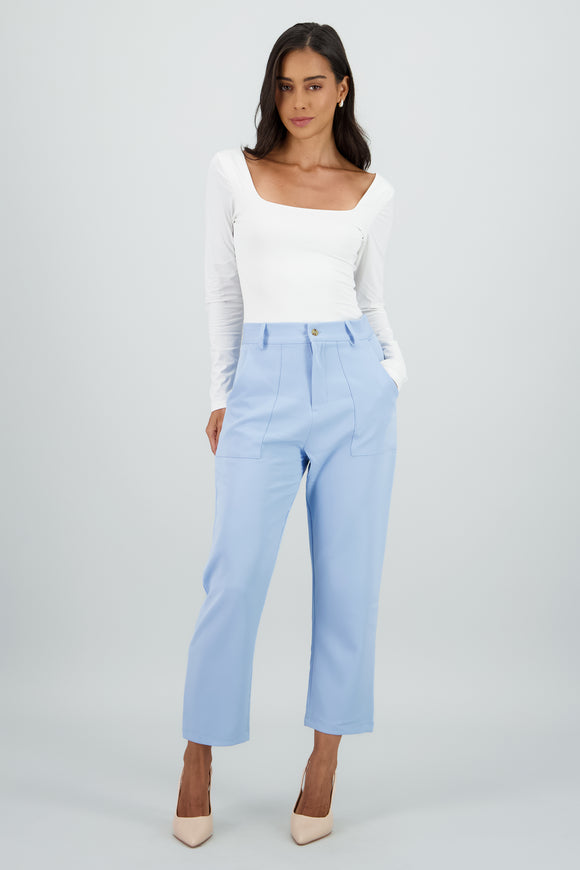 Pantalón Cintura Alta Capri Bolsas