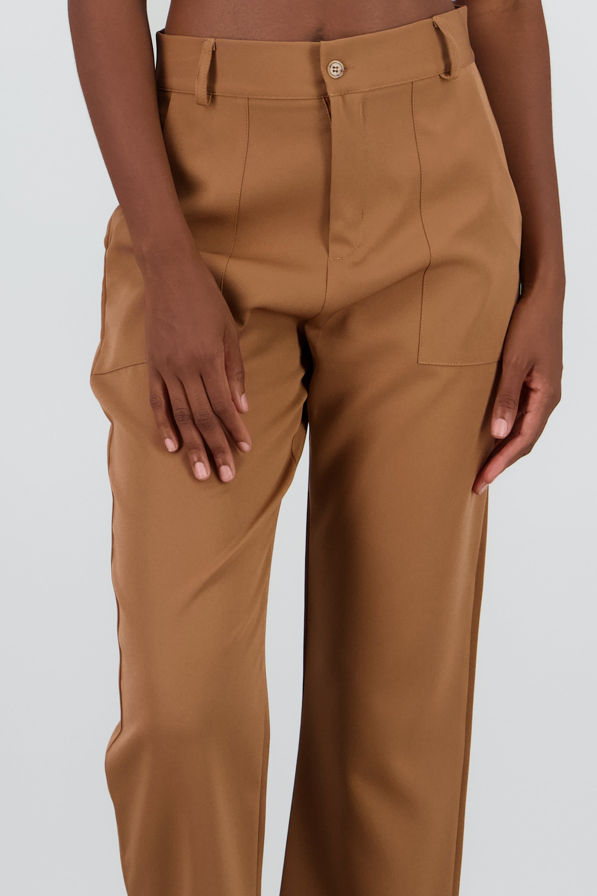 Pantalón Cintura Alta Capri Bolsas
