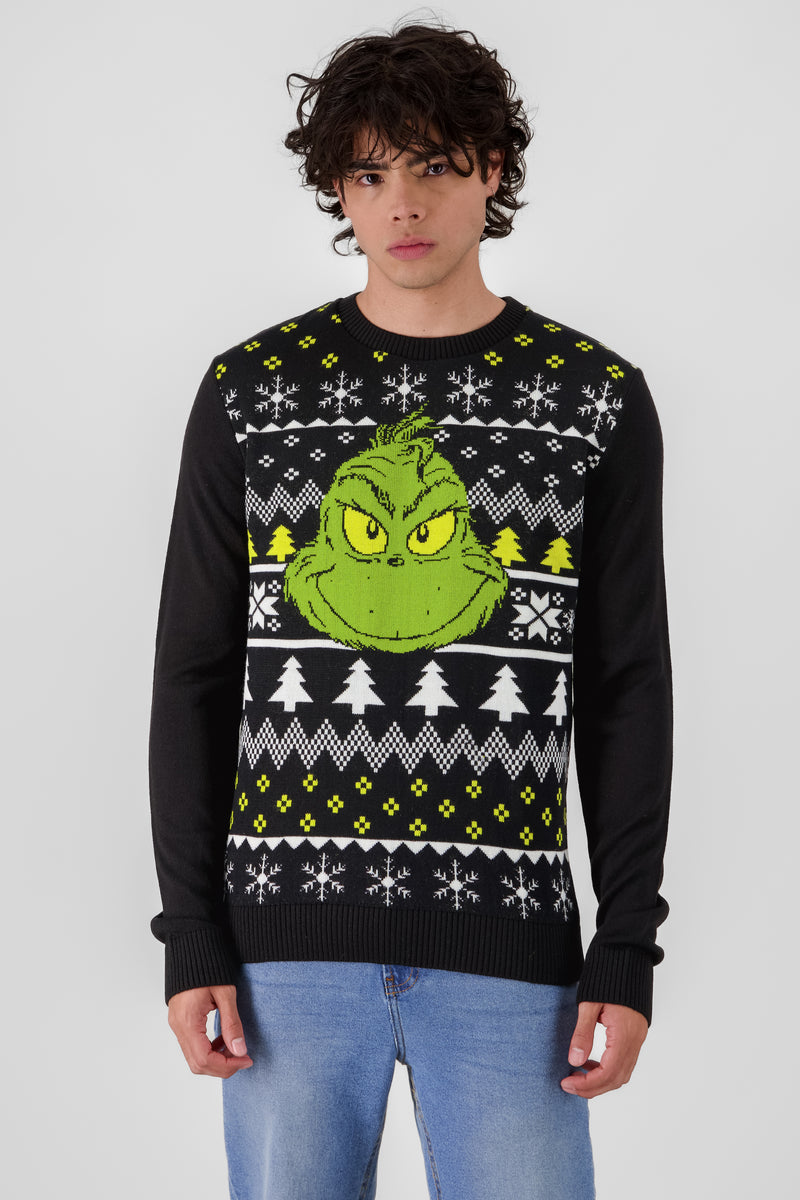 Grinch face sweater best sale