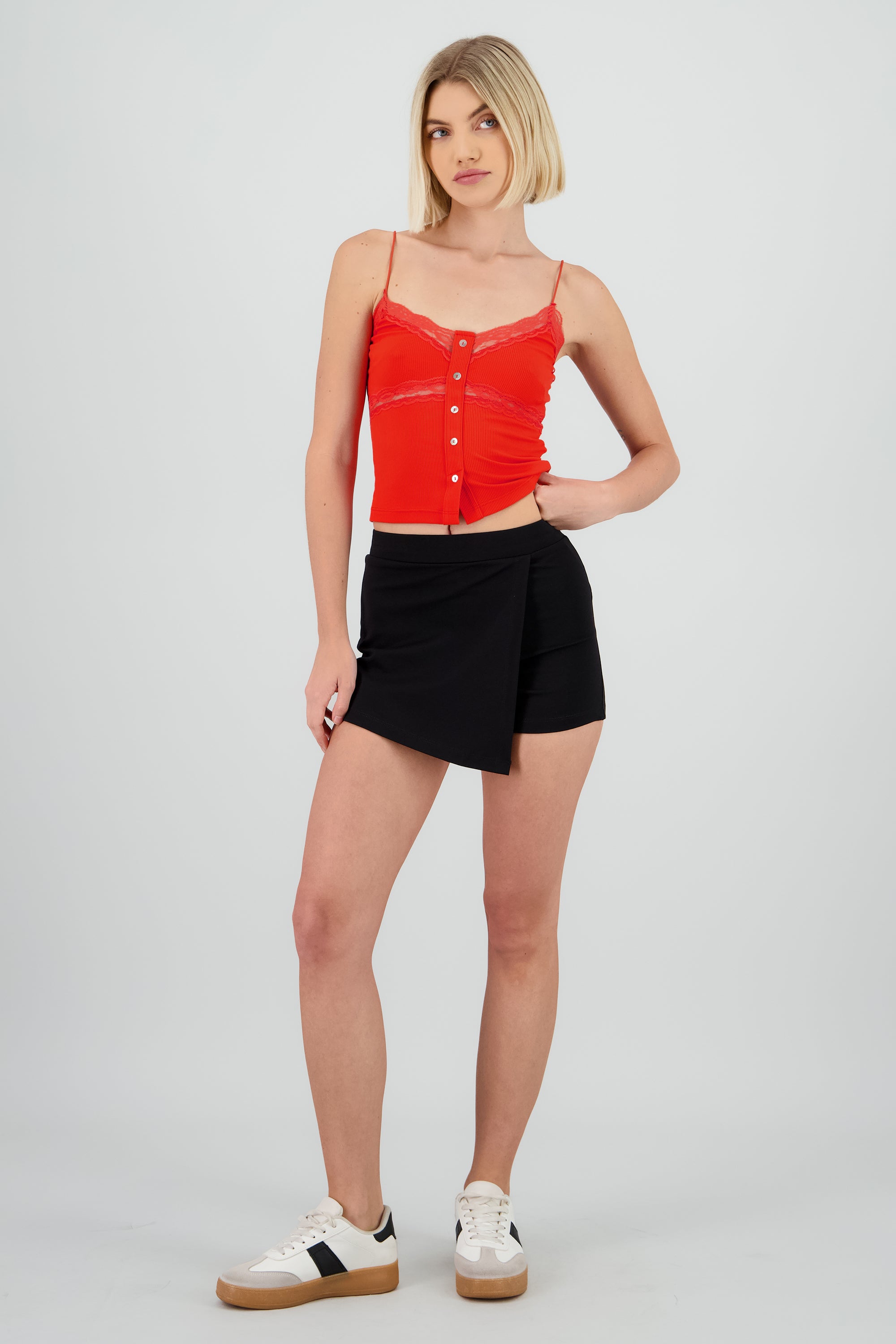 Falda Short Liso Asimétrico