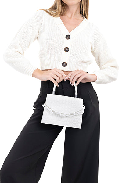 Bolsa Crossbody Cocodrilo Cadenas