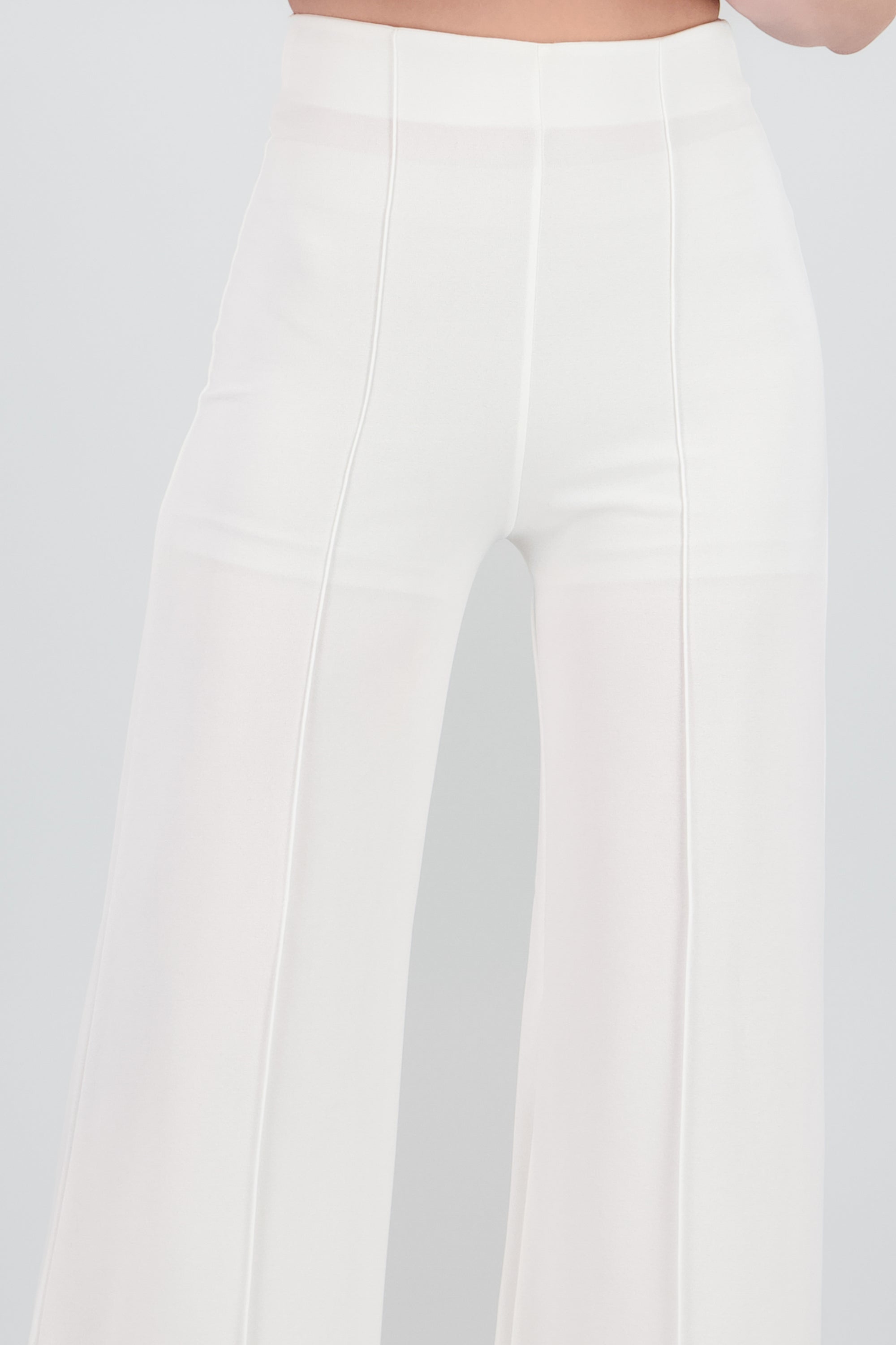 Pantalón Wide Leg Cintura Alta Costuras