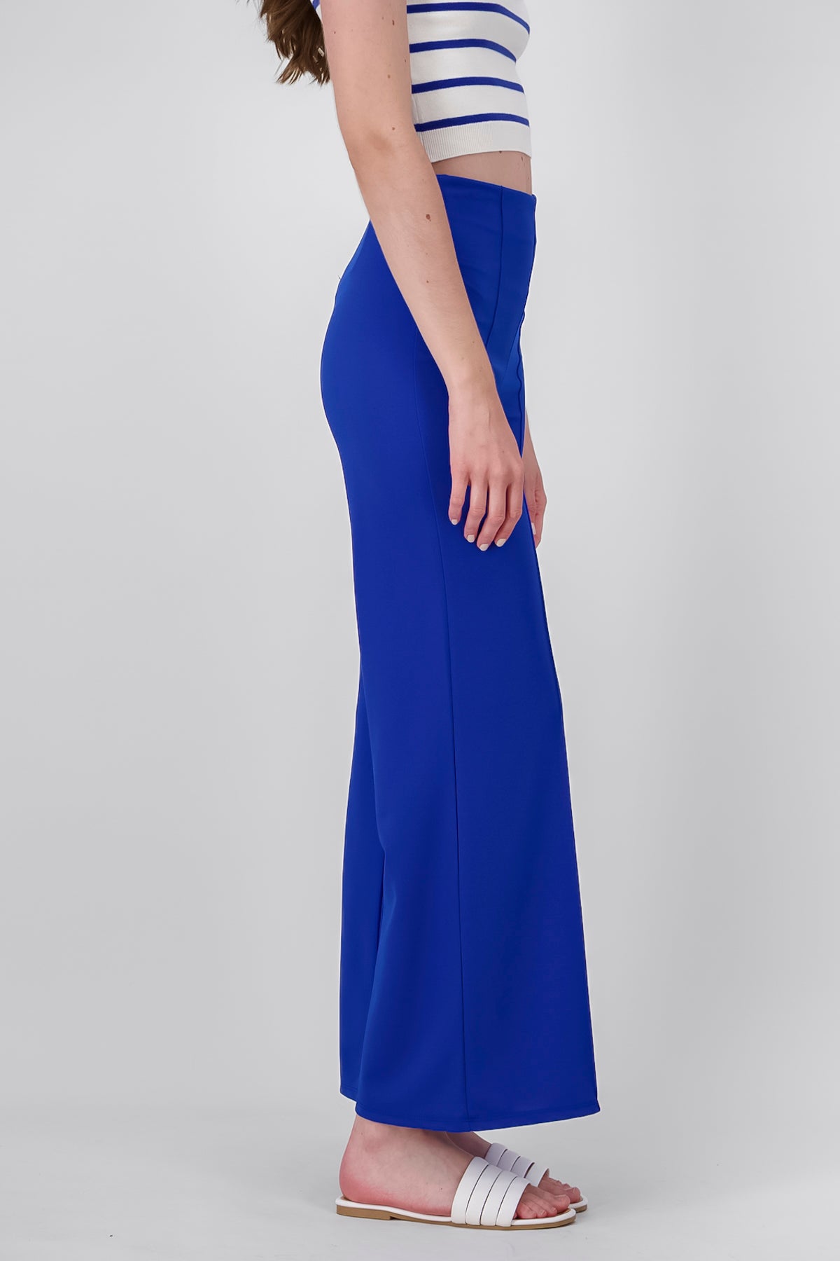 Pantalón Wide Leg Cintura Alta Costuras
