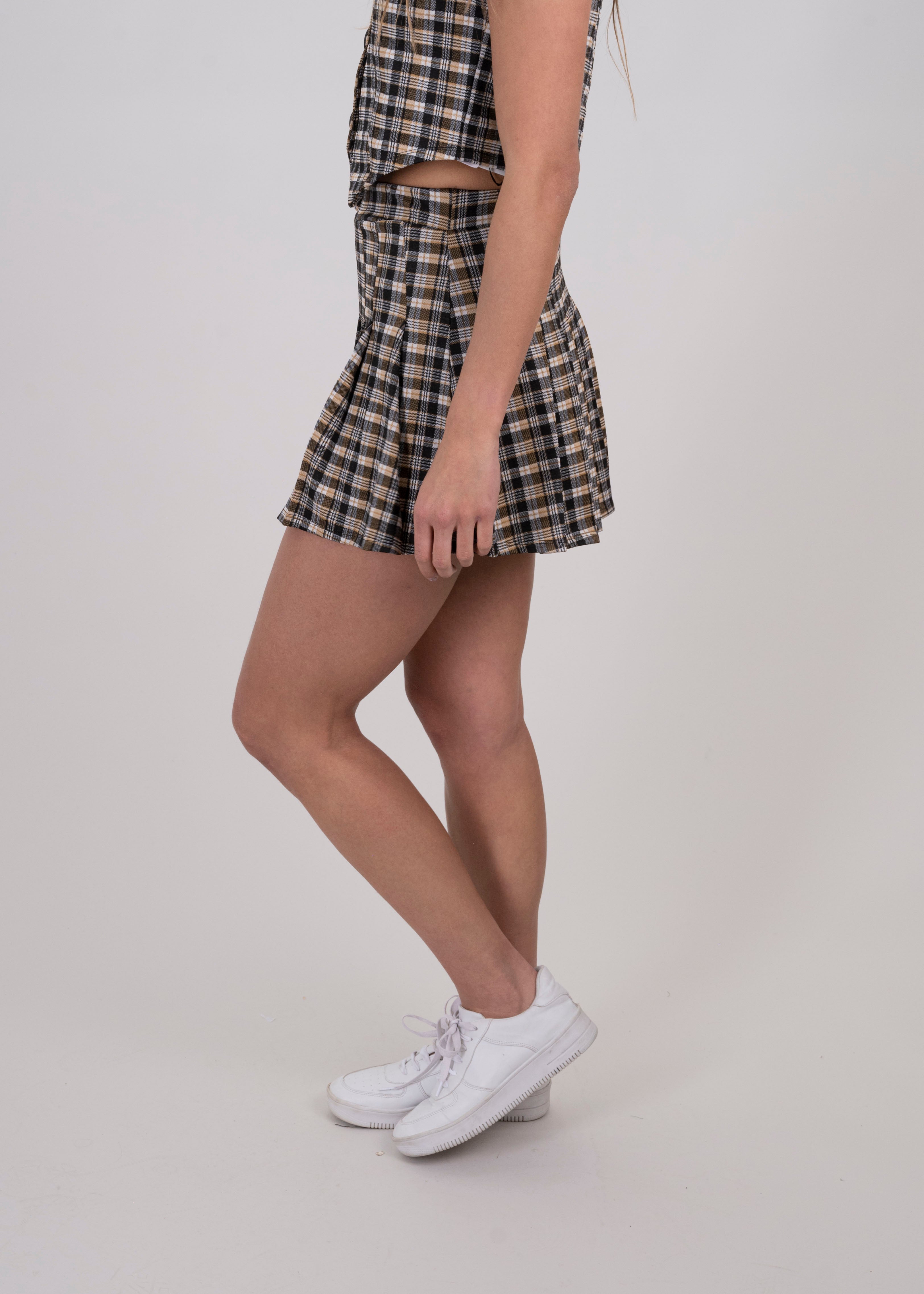 Falda mini tableada cuadros