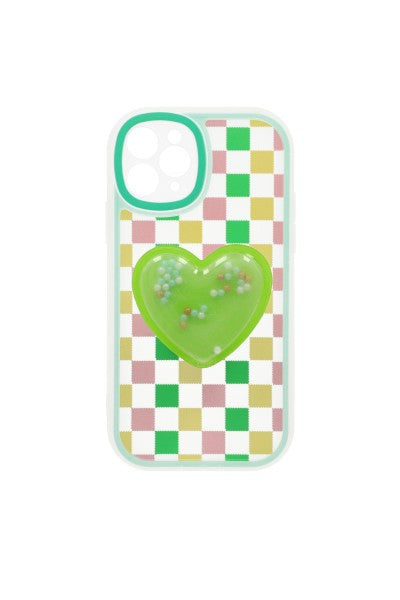 Funda celular i11 cuadros corazón