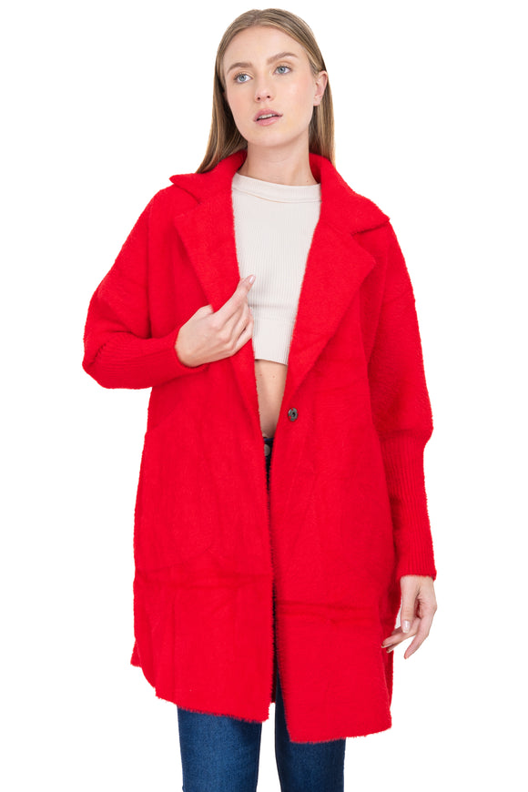 Abrigo peluche bolso maxi