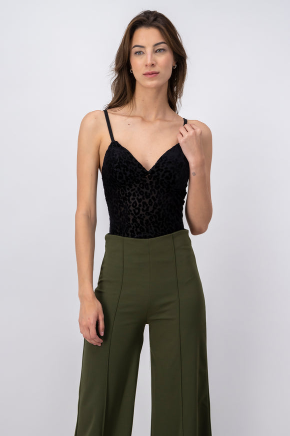 Bodysuit animal print terciopelo