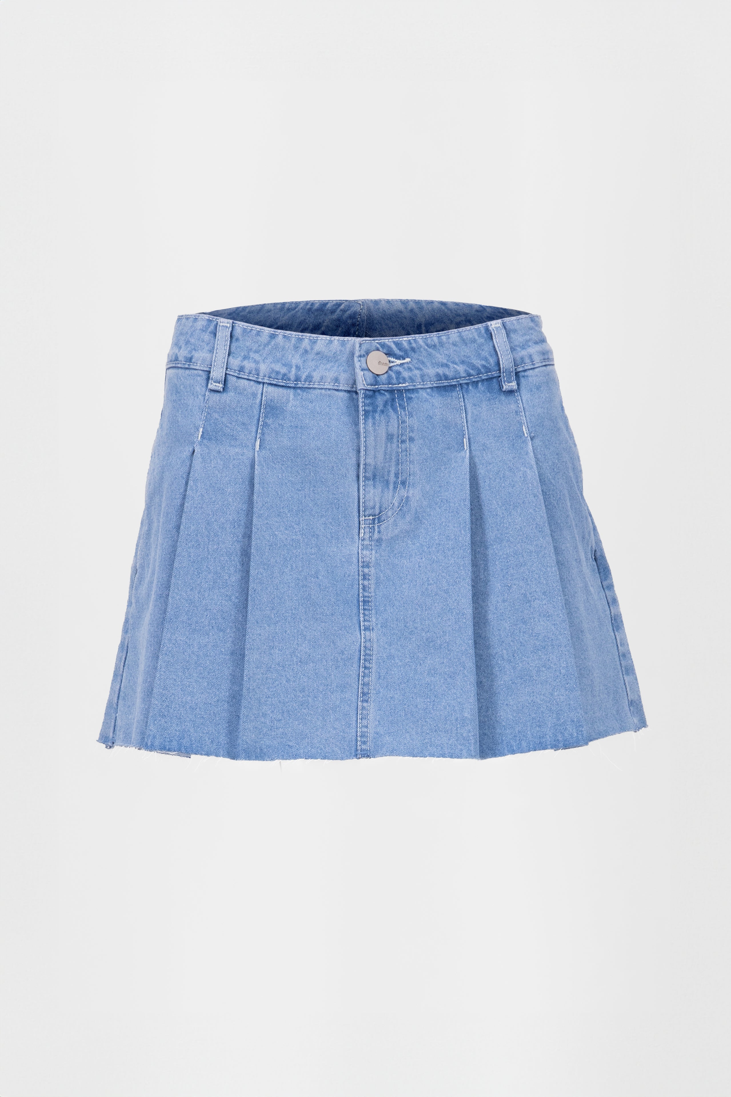 Falda mini denim tableada