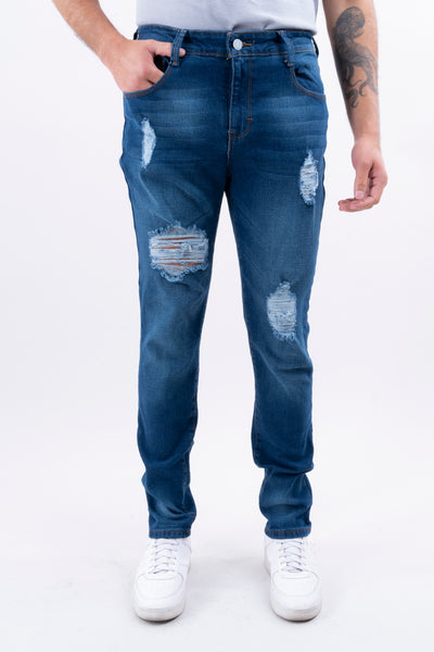 Jeans skinny efecto deslavado destrucciones