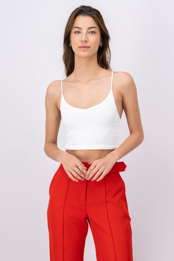 Top crop seamless liso tirantes