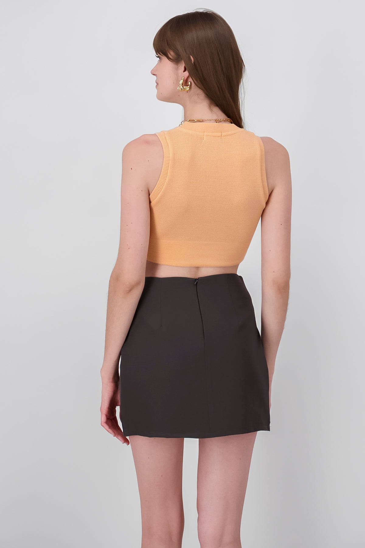 Top acanalado cuello redondo