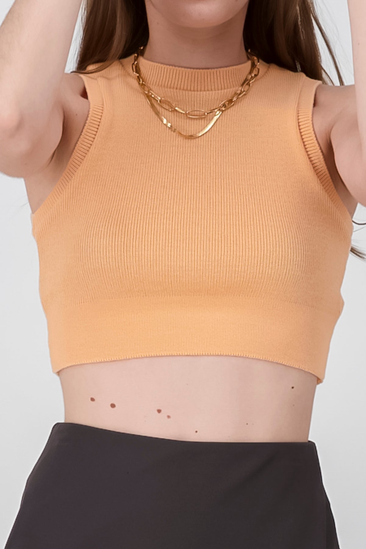 Top acanalado cuello redondo