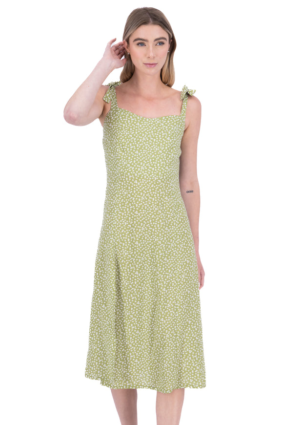 Vestido tirantes olanes flores