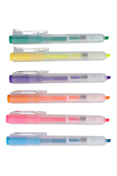 Set 6 plumones retráctil multicolor