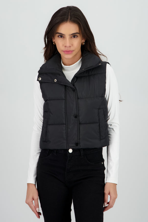 Chaleco crop puffer monocolor