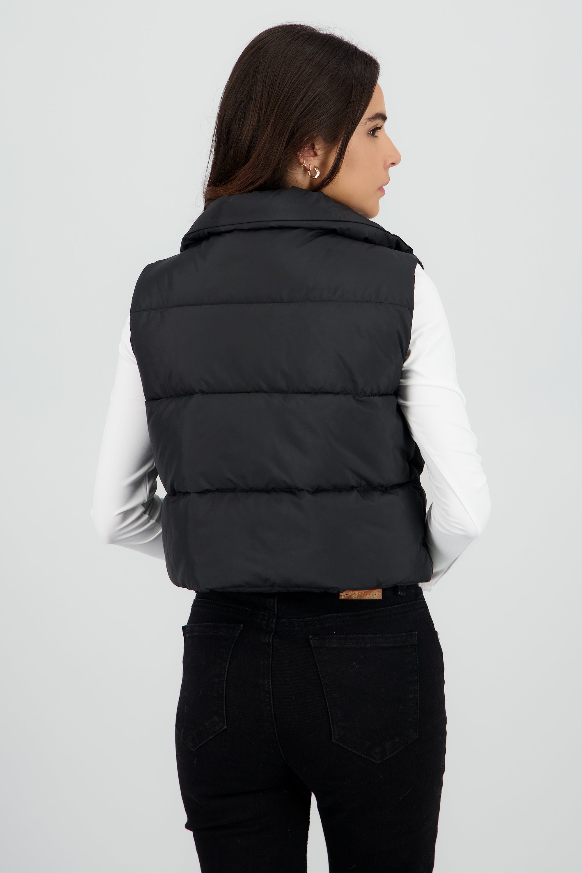 Chaleco crop puffer monocolor