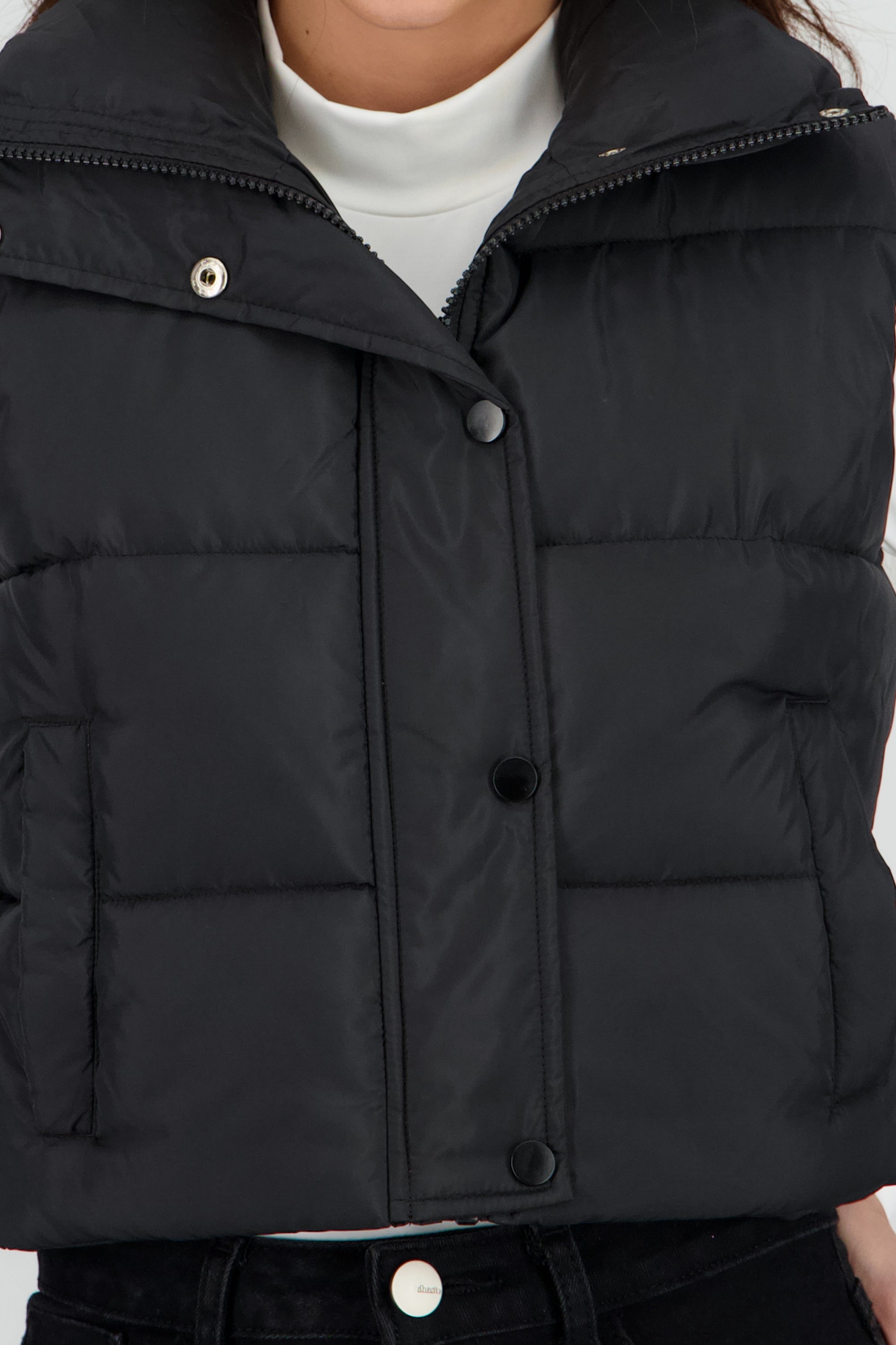 Chaleco crop puffer monocolor