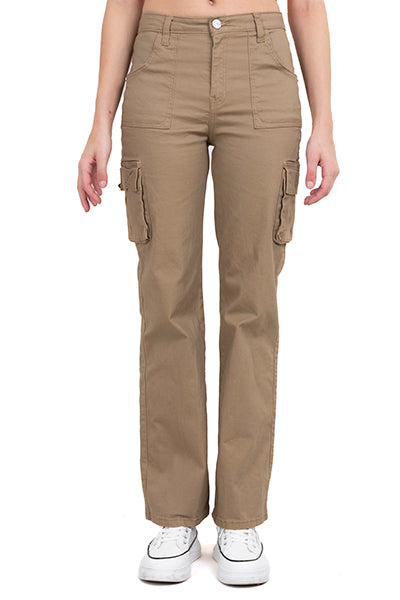 Jeans cargo straight monocolor