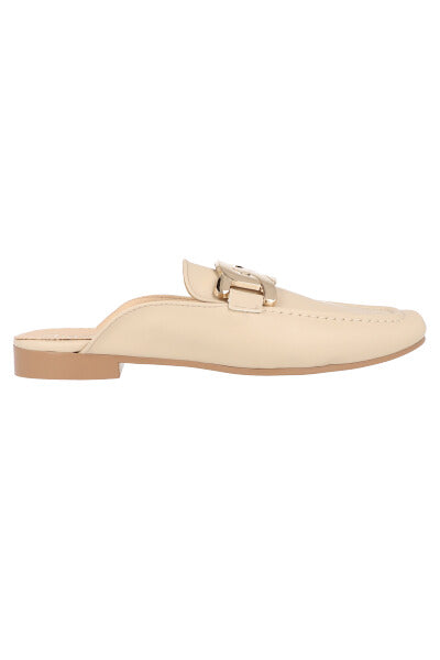 Loafer mula efecto piel hebilla