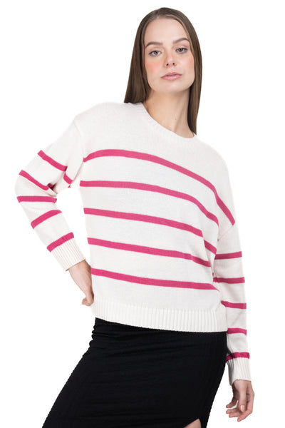 Suéter tejido rayas bicolor