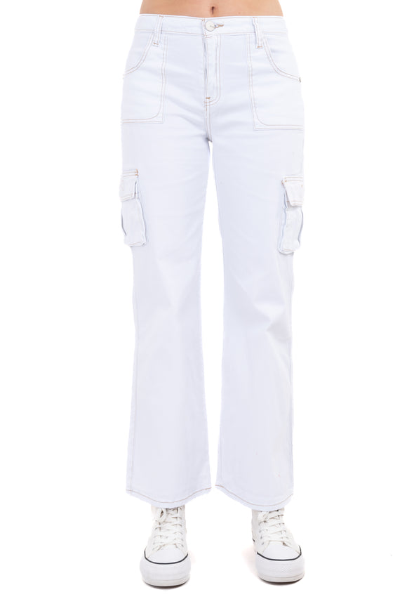 Jeans cargo wide leg lisos