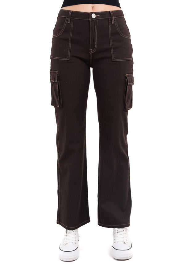Jeans cargo wide leg lisos