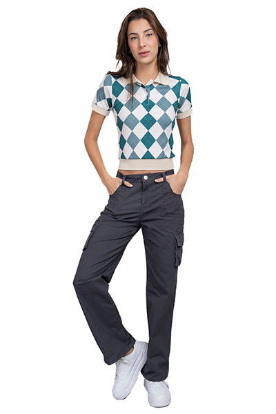 Jeans cargo wide leg lisos