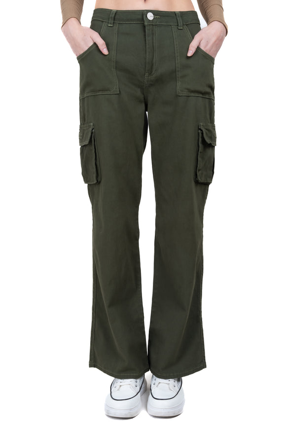 Jeans cargo wide leg lisos