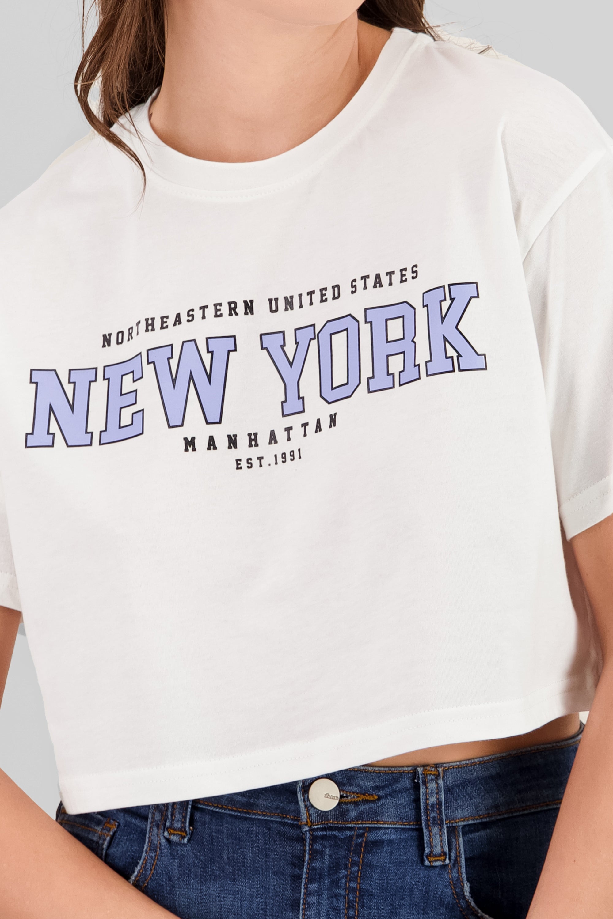 Top Crop Estampado New York