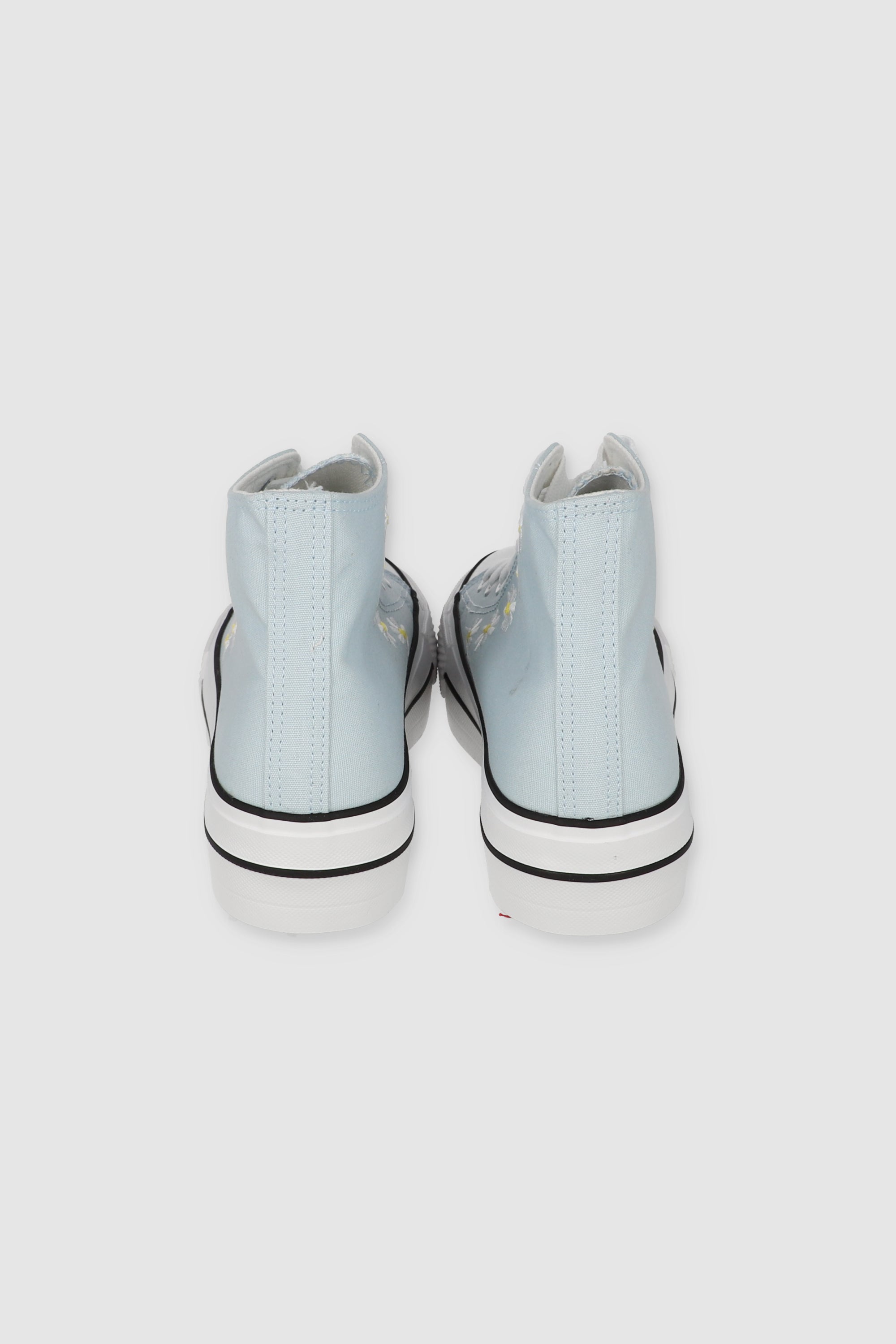 Tenis canvas margaritas plataforma
