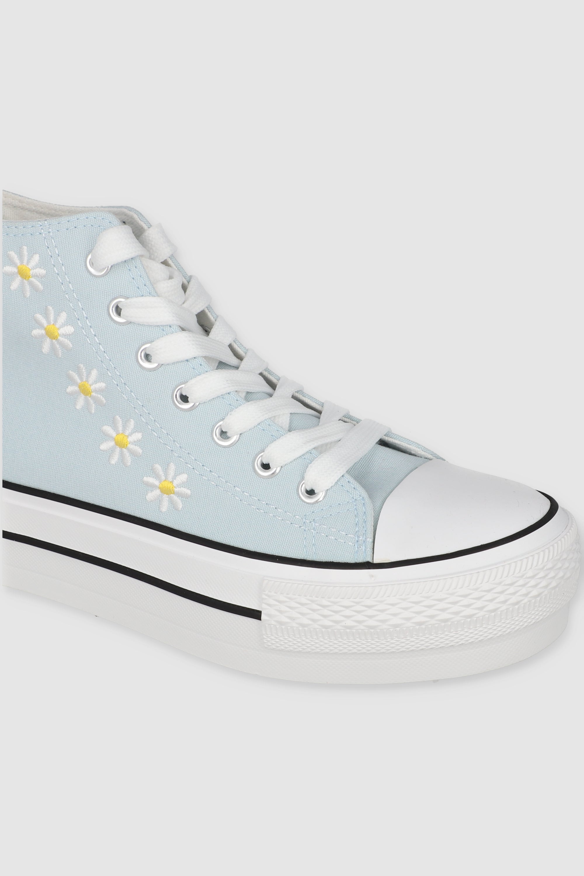 Tenis canvas margaritas plataforma
