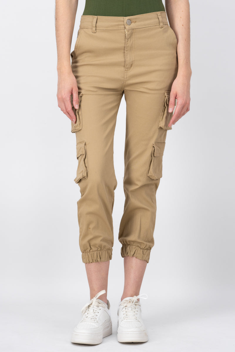 Jeans cargo monocolor
