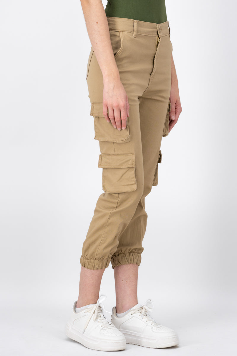 Jeans cargo monocolor