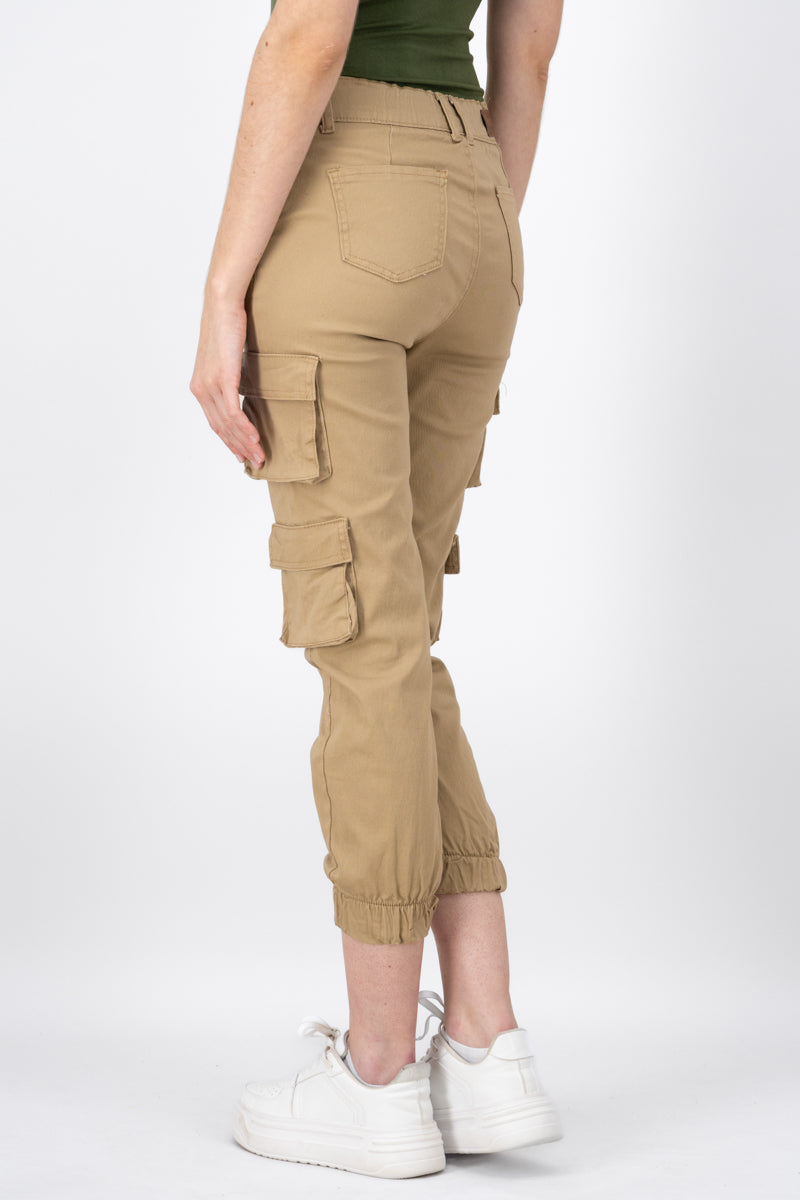Jeans cargo monocolor