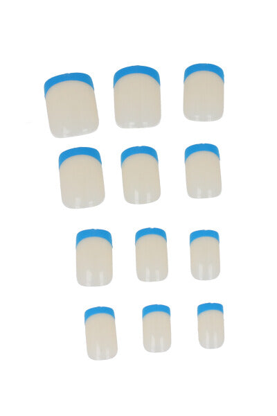 Set 12 uñas cuadradas francesas