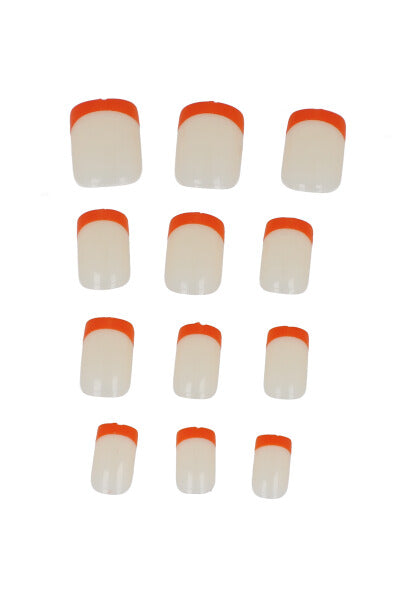 Set 12 uñas cuadradas francesas