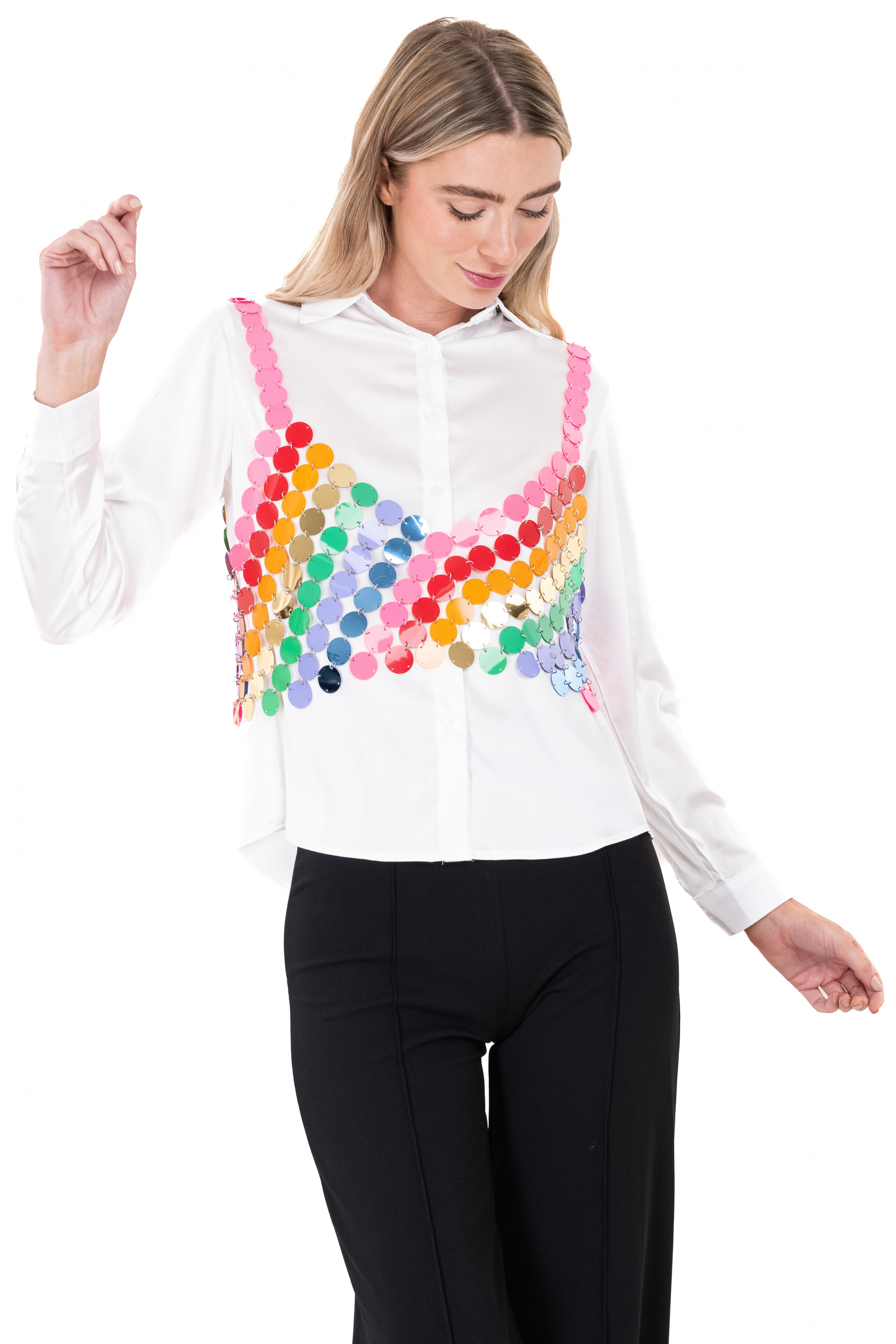 Top lentejuelas multicolor