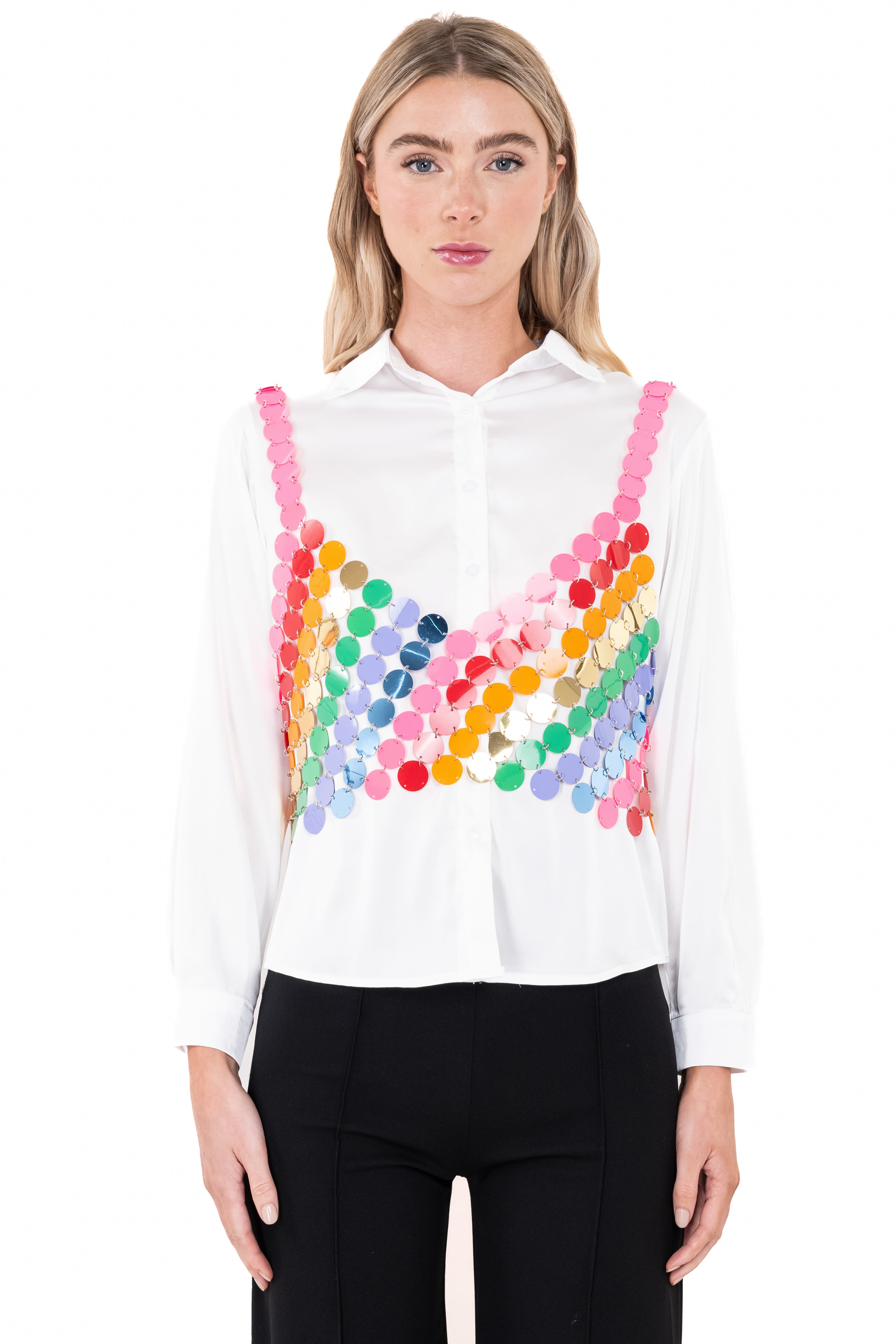 Top lentejuelas multicolor