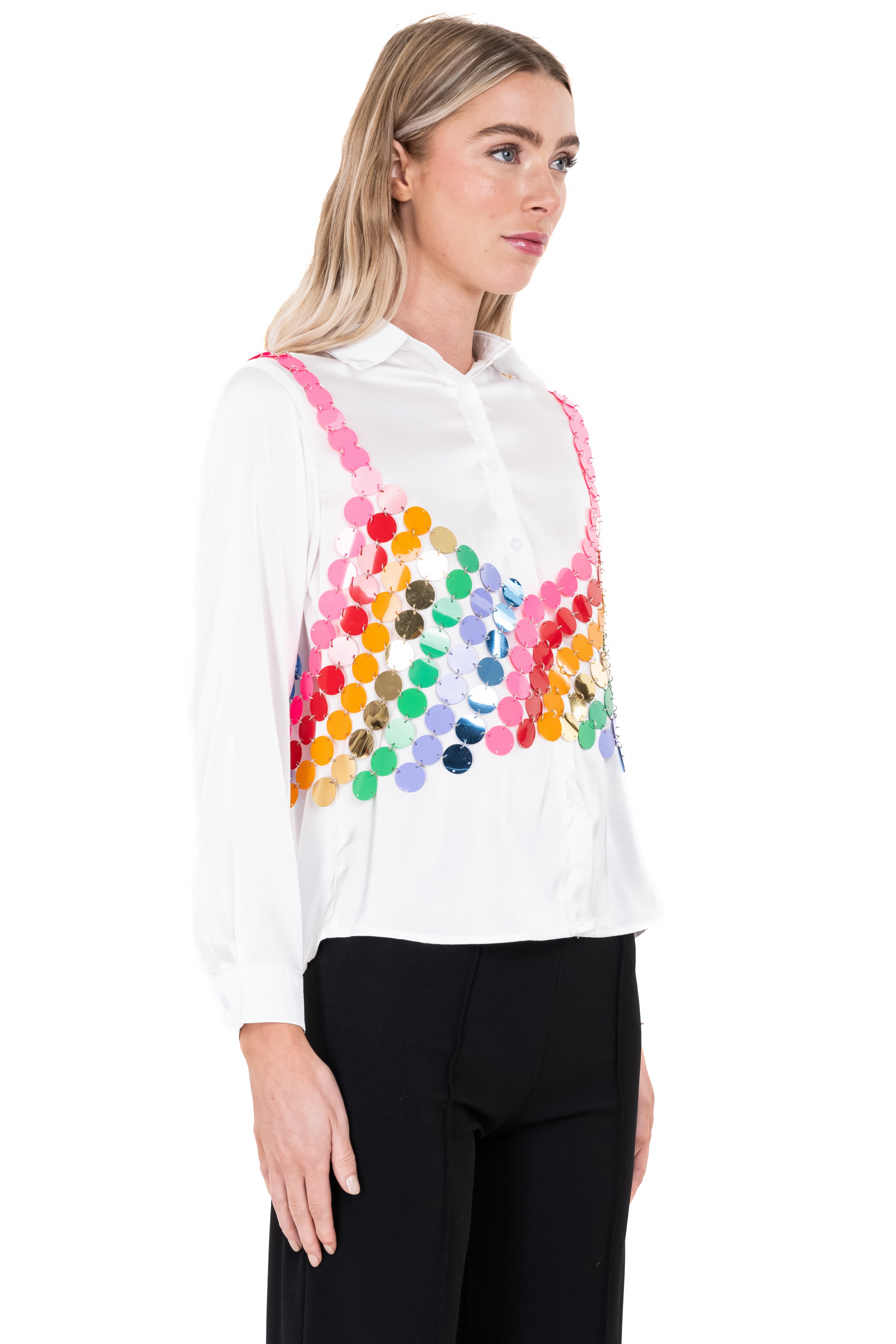 Top lentejuelas multicolor